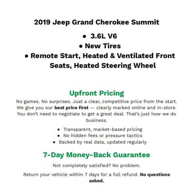 2019 Jeep Grand Cherokee Summit 4x4