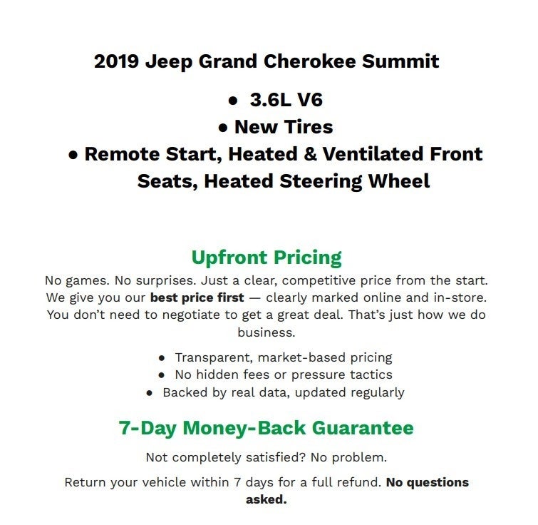 2019 Jeep Grand Cherokee Summit 4x4