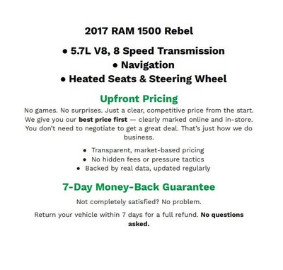 2017 RAM 1500 Rebel Crew Cab 4x4 5'7' Box