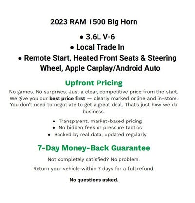 2023 RAM 1500 Big Horn Crew Cab 4x4 5'7' Box