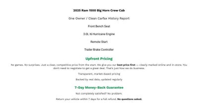 2025 RAM 1500 Big Horn Crew Cab 4x4 5'7' Box