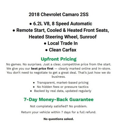 2018 Chevrolet Camaro 2SS