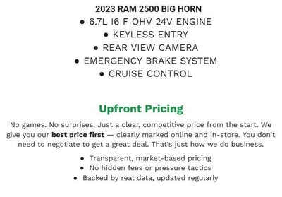 2023 RAM 2500 Big Horn 4x4 Crew Cab 6'4 Box