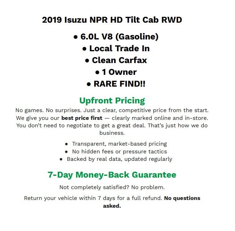 2019 Isuzu NPR HD TILT CAB