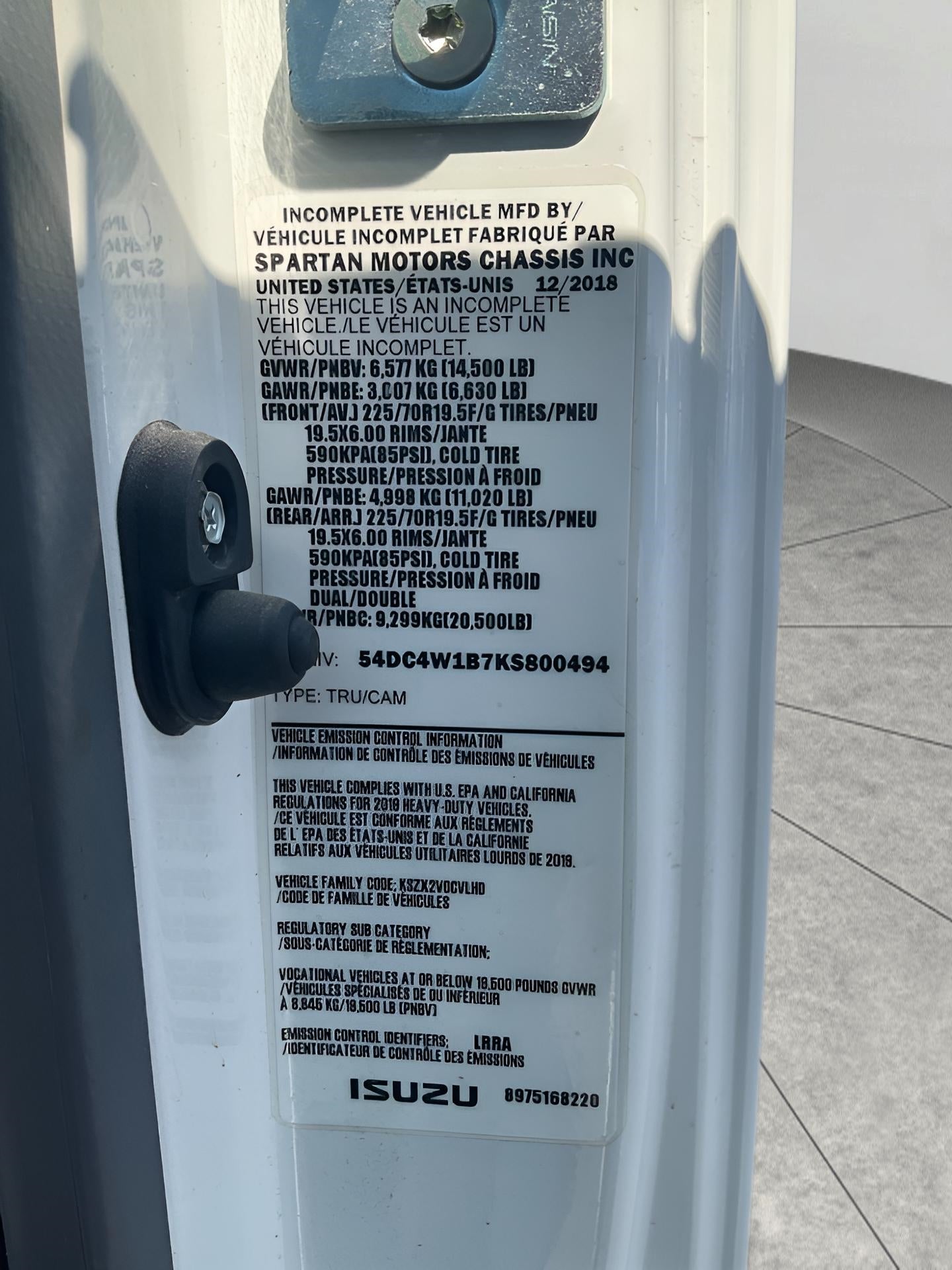 2019 Isuzu NPR HD TILT CAB