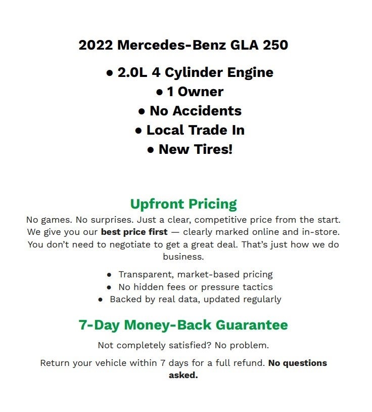 2022 Mercedes-Benz GLA 250 4MATIC®