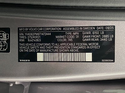 2026 Volvo XC90 B6 AWD Ultra Dark Theme 7-Seater