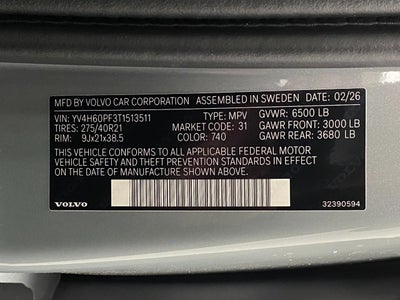 2026 Volvo XC90 Plug-In Hybrid T8 AWD Ultra 7-Seater