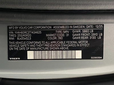 2026 Volvo XC60 Plug-In Hybrid T8 AWD Plus