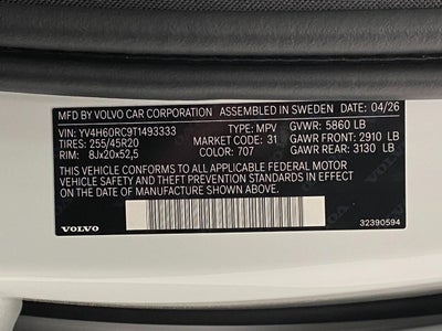 2026 Volvo XC60 Plug-In Hybrid T8 AWD Plus