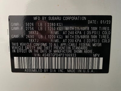 2023 Subaru Outback Touring XT CVT