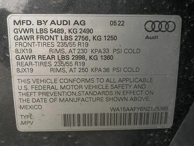 2022 Audi Q5 Sportback S line Premium Plus 45 TFSI quattro