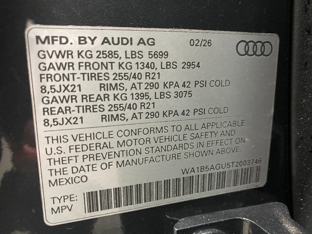2026 Audi SQ5 Sportback Premium Plus 3.0 TFSI quattro