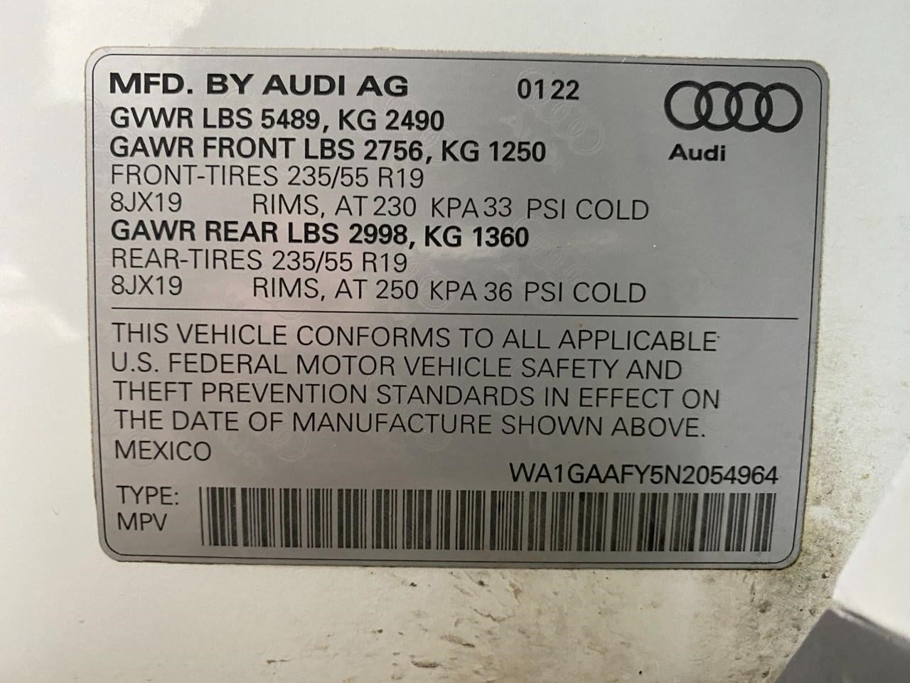 2022 Audi Q5 S line Premium 45 TFSI quattro