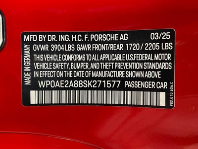 2025 Porsche 718 Cayman GT4 RS