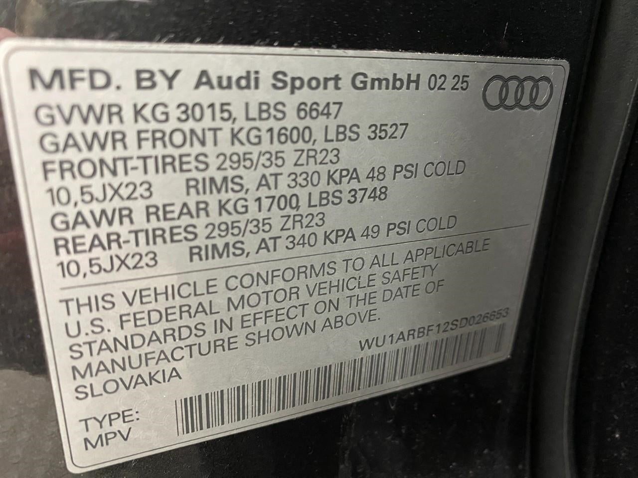 2025 Audi RS Q8 performance 4.0 TFSI quattro