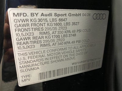 2026 Audi RS Q8 performance quattro