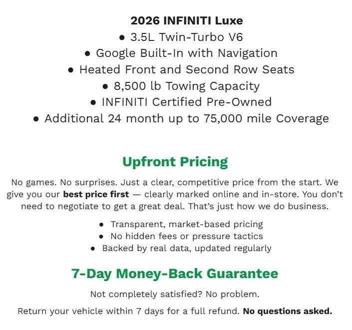 2026 INFINITI QX80 LUXE AWD