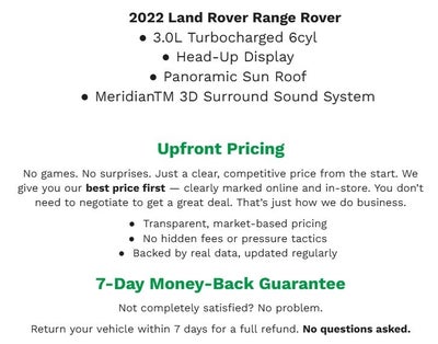 2022 Land Rover Range Rover P400 SE SWB