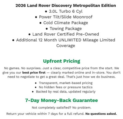 2025 Land Rover Discovery P360 Metropolitan Edition