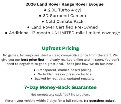 2026 Land Rover Range Rover Evoque EVOQUE CORE S AWD