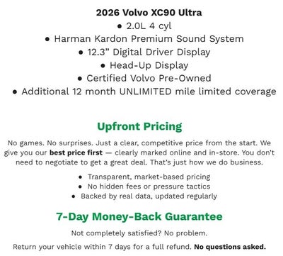 2026 Volvo XC90 B6 AWD Ultra Dark Theme 7-Seater