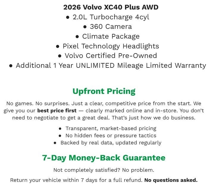 2026 Volvo XC40 B5 AWD Plus