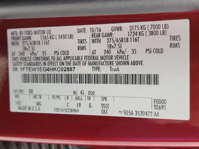 2017 Ford F-150 XLT 4WD SuperCrew 5.5' Box