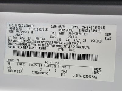 2020 Ford F-150 XL 4WD SuperCab 6.5' Box
