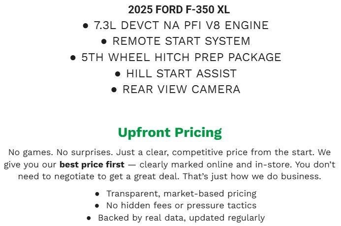 2025 Ford F-350 XL 4WD Reg Cab 8' Box