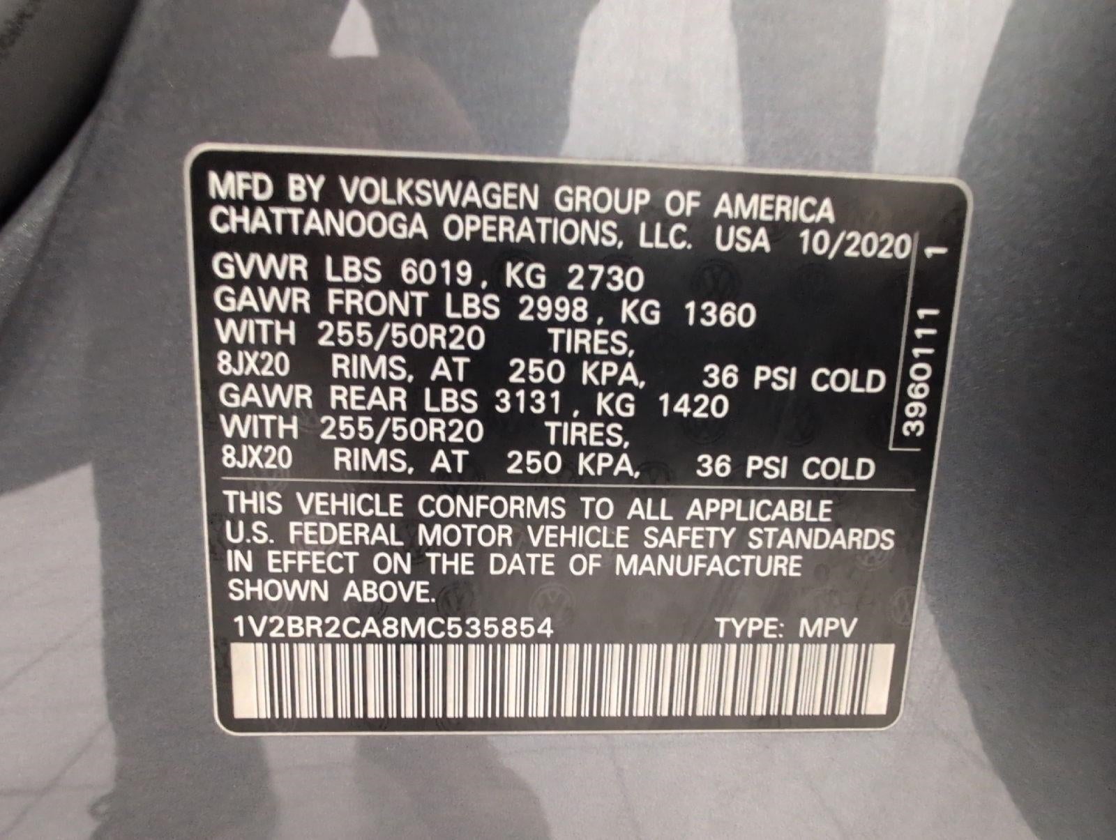 2021 Volkswagen Atlas 3.6L V6 SEL