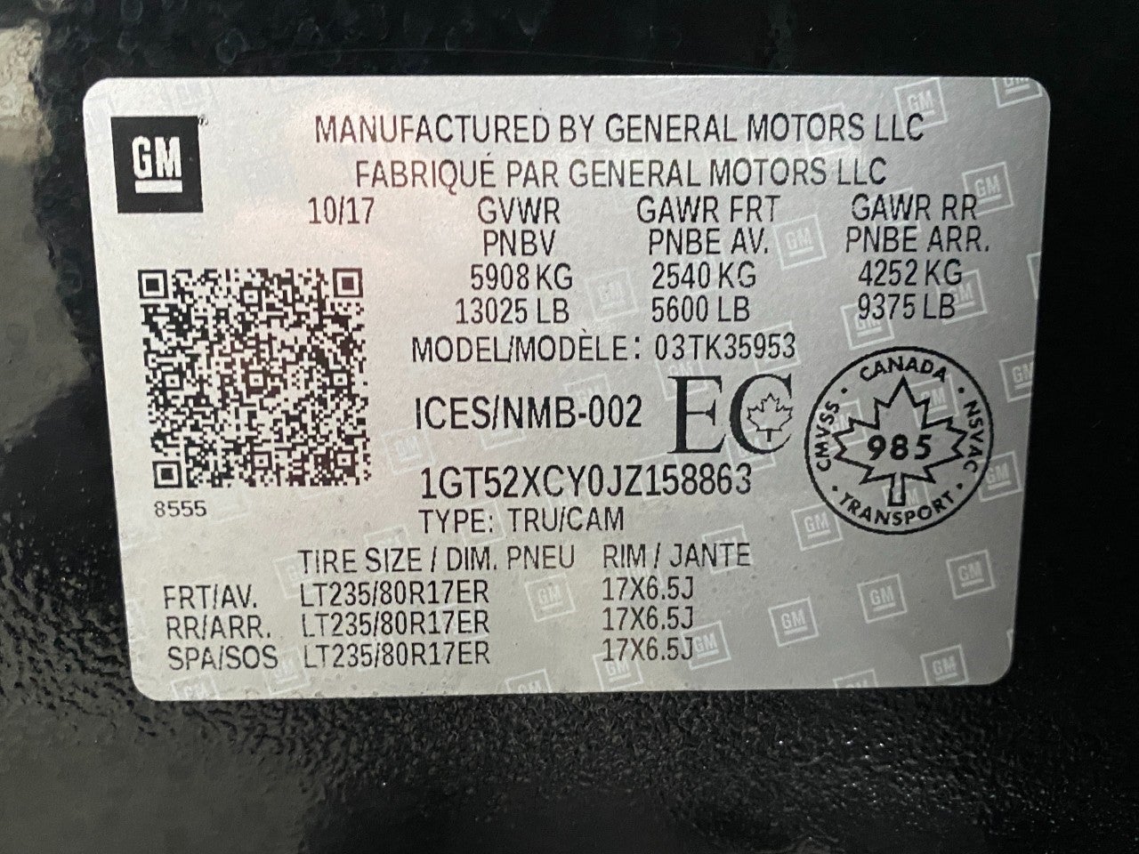 2018 GMC Sierra 3500HD 4WD Double Cab 158.1 SLT