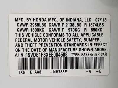 2014 Acura ILX 4dr Sdn 2.0L