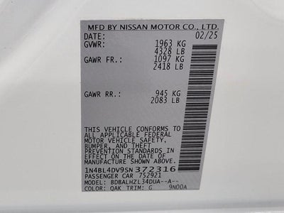 2025 Nissan Altima SV FWD