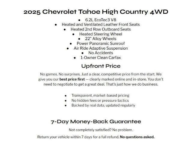 2025 Chevrolet Tahoe 4WD 4dr High Country