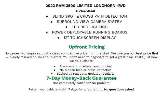 2023 RAM 3500 Limited Longhorn Mega Cab 4x4 6'4" Box