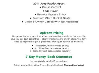 2014 Jeep Patriot FWD 4dr Sport