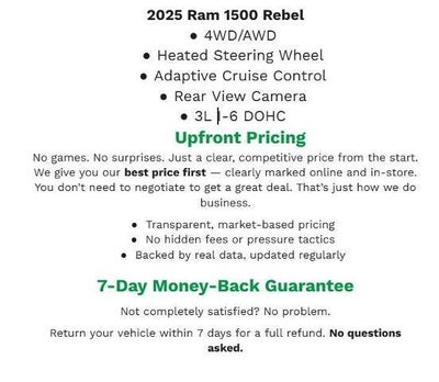 2025 RAM 1500 Rebel 4x4 Crew Cab 5'7 Box