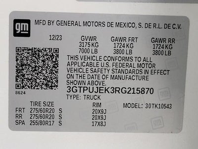 2024 GMC Sierra 1500 4WD Crew Cab 147 Elevation w/3VL