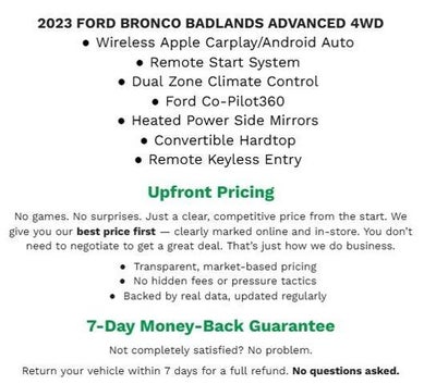 2023 Ford Bronco Badlands 2 Door Advanced 4x4