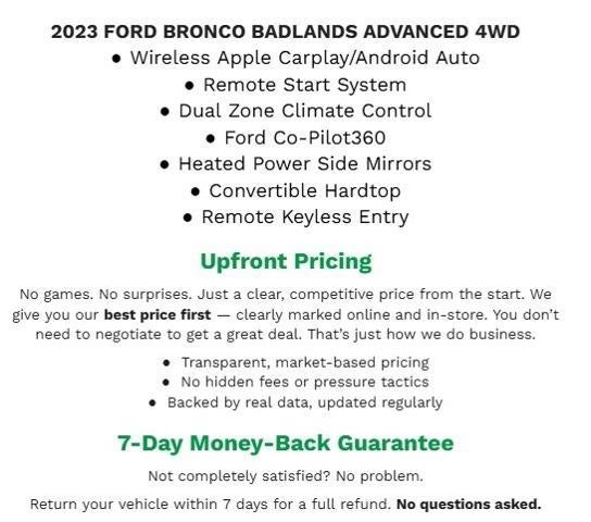 2023 Ford Bronco Badlands 2 Door Advanced 4x4