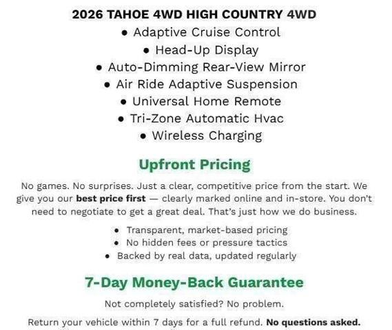 2026 Chevrolet Tahoe 4WD 4dr High Country