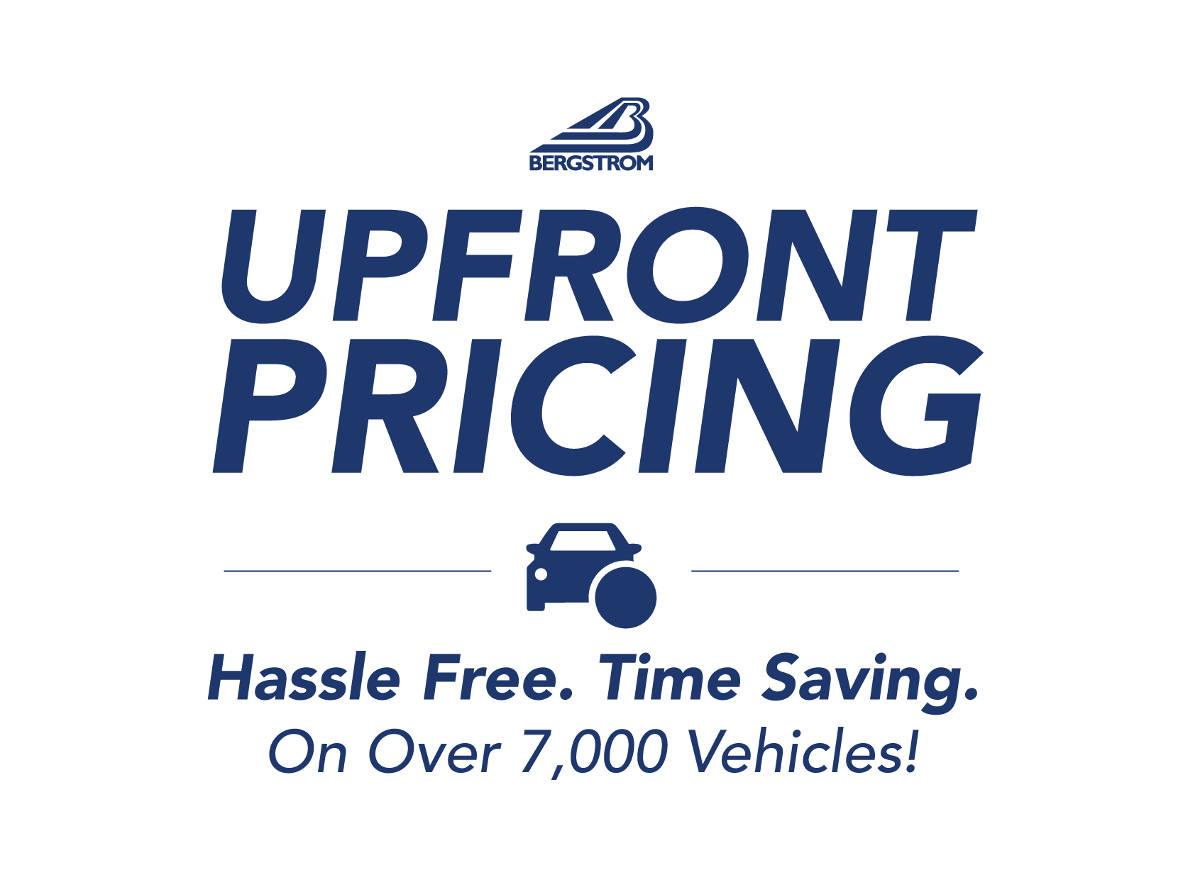 upfront pricing with Bergstrom logo