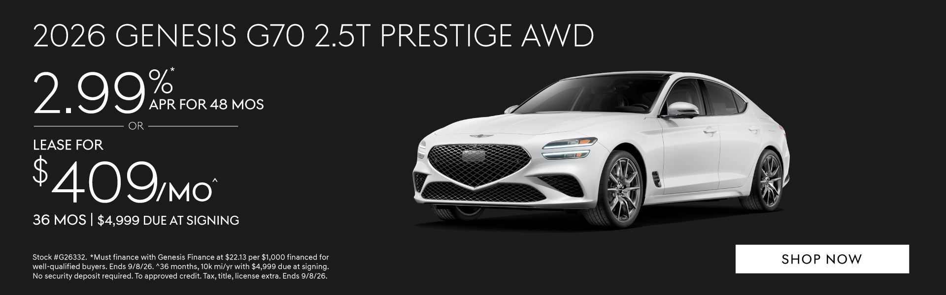 2026 Genesis G70 2.5T AWD