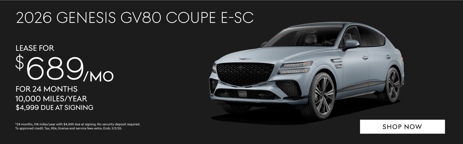 2026 Genesis GV80 Coupe E-SC