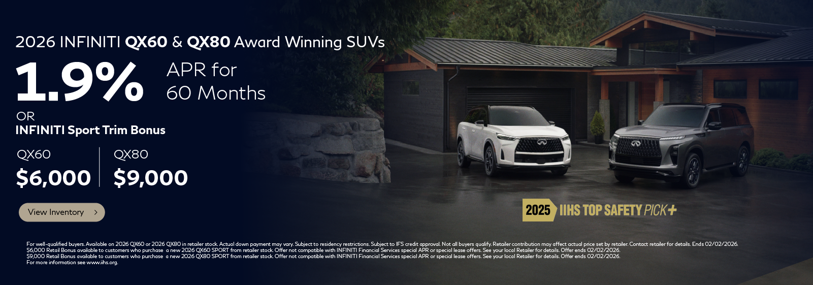 SD 2026 QX60 and QX80 APR Jan